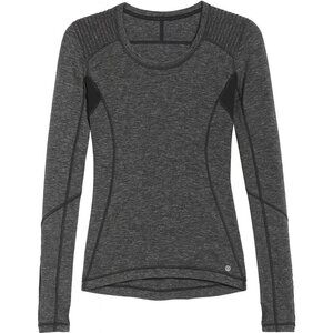 Lululemon Athleisure Star Runner Long Sleeve Slim Top in Black Heathered Gray 8